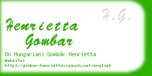 henrietta gombar business card