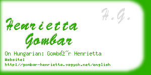 henrietta gombar business card